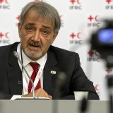 Le président de la Fédération internationale des sociétés nationales de la Croix-Rouge et du Croissant-Rouge (FICR) Francesco Rocca a pris la décision de quitter l'organisation après une polémique liée à son mandat politique en Italie (archives)....