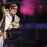 Elton John lors d'un concert en Grande-Bretagne en juin dernier.