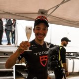 Simon Pellaud après sa victoire sur le Tour de Bretagne