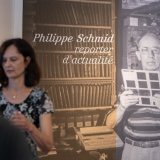 La présentation de l'exposition sur Philippe Schmid à la Médiathèque Valais de Martigny