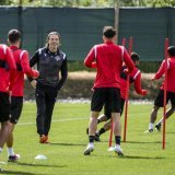 Paolo Tramezzani et les joueurs du FC Sion à l'entraînement