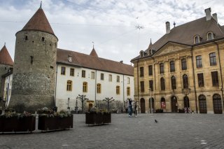 La tour du château d'Yverdon-les-Bains (VD) qui donne sur la place Pestalozzi (la "Tour de la Place") a besoin d'une rénovation (archives).
