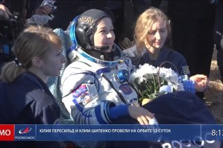 L'actrice Ioulia Peressild est revenue sur terre le 17 octobre 2021 après avoir passé douze jours en orbite (archives)