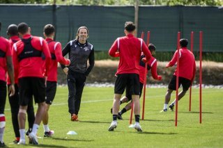 Paolo Tramezzani et les joueurs du FC Sion à l'entraînement