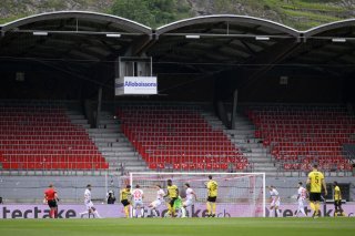 Gradin Nord désert lors du match Sion-YB