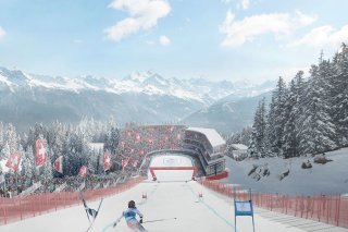 Le stade d'arrivée de Crans-Montana