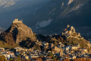 Le château de Tourbillon avant l'incendie