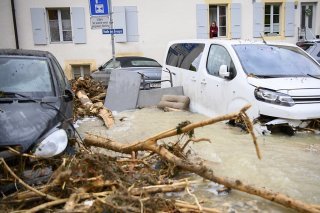 De gros dégâts causés par des crues liées aux orages ont été enregistrés à Cressier (NE) le 22 juin 2021 (archives).