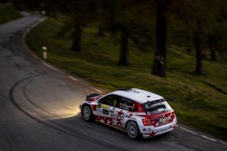 Mike Coppens et son copilote en action lors du Rallye International du Valais 2021