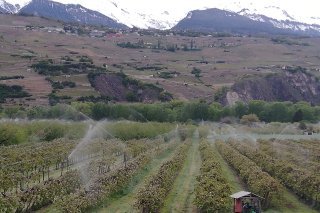 Jusqu'au petit matin, ce dimanche, les techniques de lutte ont été installées, ici l'arrosage à Champsec-Sion